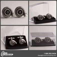Turbo Cufflinks Set With Plastic Case
