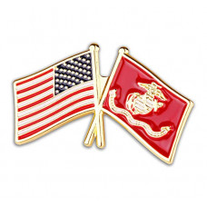 Marine Corps and USA Cross Flag Lapel Pin