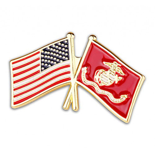 Marine Corps and USA Cross Flag Lapel Pin Marine Corps and USA Cross Flag Lapel Pin