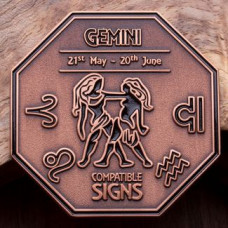 Gemini Zodiac Challenge Coin