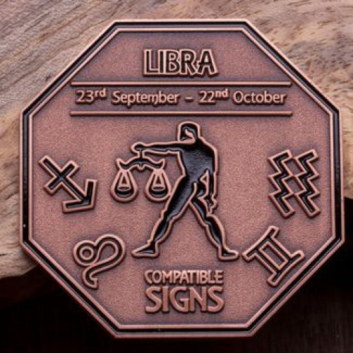 Libra Zodiac Challenge Coin Libra Zodiac Challenge Coin