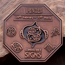 Pisces Zodiac Challenge Coin