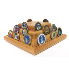 Wooden Pyramid Challenge Coin Display