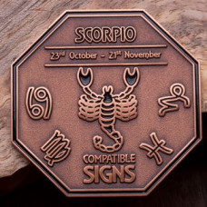 Scorpio Zodiac Challenge Coin