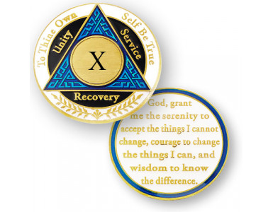 AA Coin - 10 Year - Blue Black White
