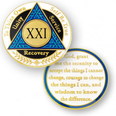 AA Coin - 21 Year - Blue Black White