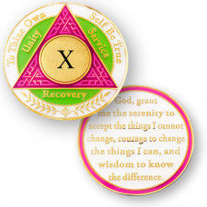 AA Coin - 10 Year - Pink Green White