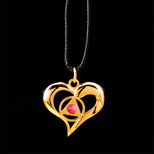 AA Flowing Heart Pendant - Red AA Flowing Heart Pendant - Red