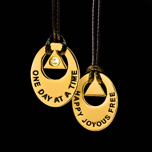 AA One Day at a Time Oblong Pendant - Crystal AA One Day at a Time Oblong Pendant - Crystal