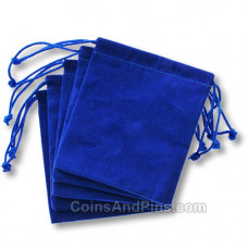 Velvet Coin Pouch, Blue - 5 pack