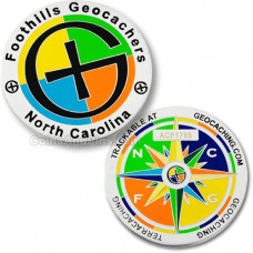 NC Foothills Geocoin - antique silver
