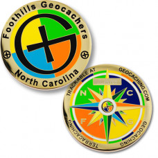 NC Foothills Geocoin - polished gold