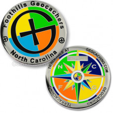NC Foothills Geocoin - Polished Nickel