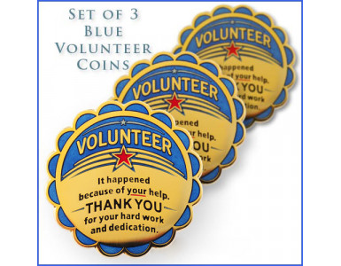 Volunteer Geo-Award coin - Blue - 3 set