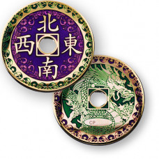 Chinese Dragon Geocoin - polished gold