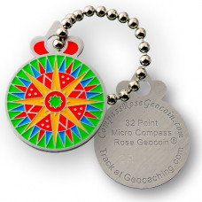 Micro Compass Rose Geocoin - 32 Point Micro Compass Rose Geocoin - 32 Point