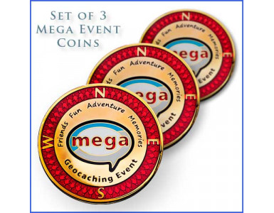Event Geocoin - Mega - 3 set