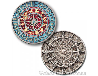 Time and Space Geocoin - blue silver