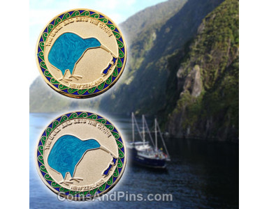 YuGeo4 New Zealand Geocoin - 2 coin set