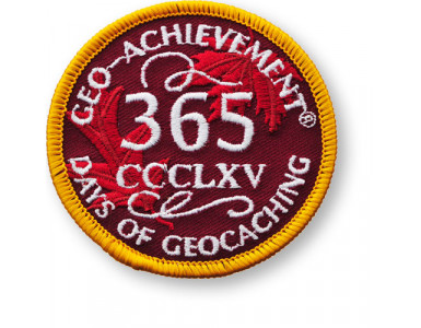 Patch 365 Days of Geocaching Geo-Achievement
