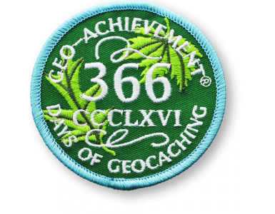 Patch 366 Days of Geocaching Geo-Achievement