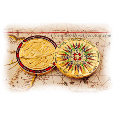 Compass Rose Geocoin 2009 - polished gold