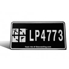 Geocaching License Plate - US size - Black/White