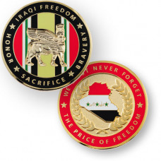 Iraqi Freedom Geocoin - polished gold
