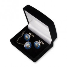 Navy Cufflinks and Tie-Tack Set