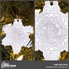 Navy Christmas Snowflake Ornament
