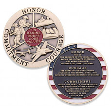 USMC Core Values Challenge Coin