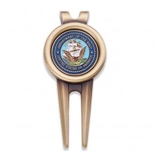 Navy Golf Divot Tool and Ball Markers