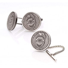 Police Officer Cufflinks and Tie-Tack Set
