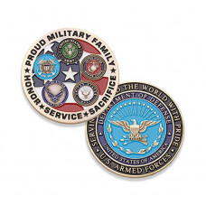 Proud Military Family Challenge Coin