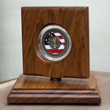 Rotating Single Coin Wooden Display
